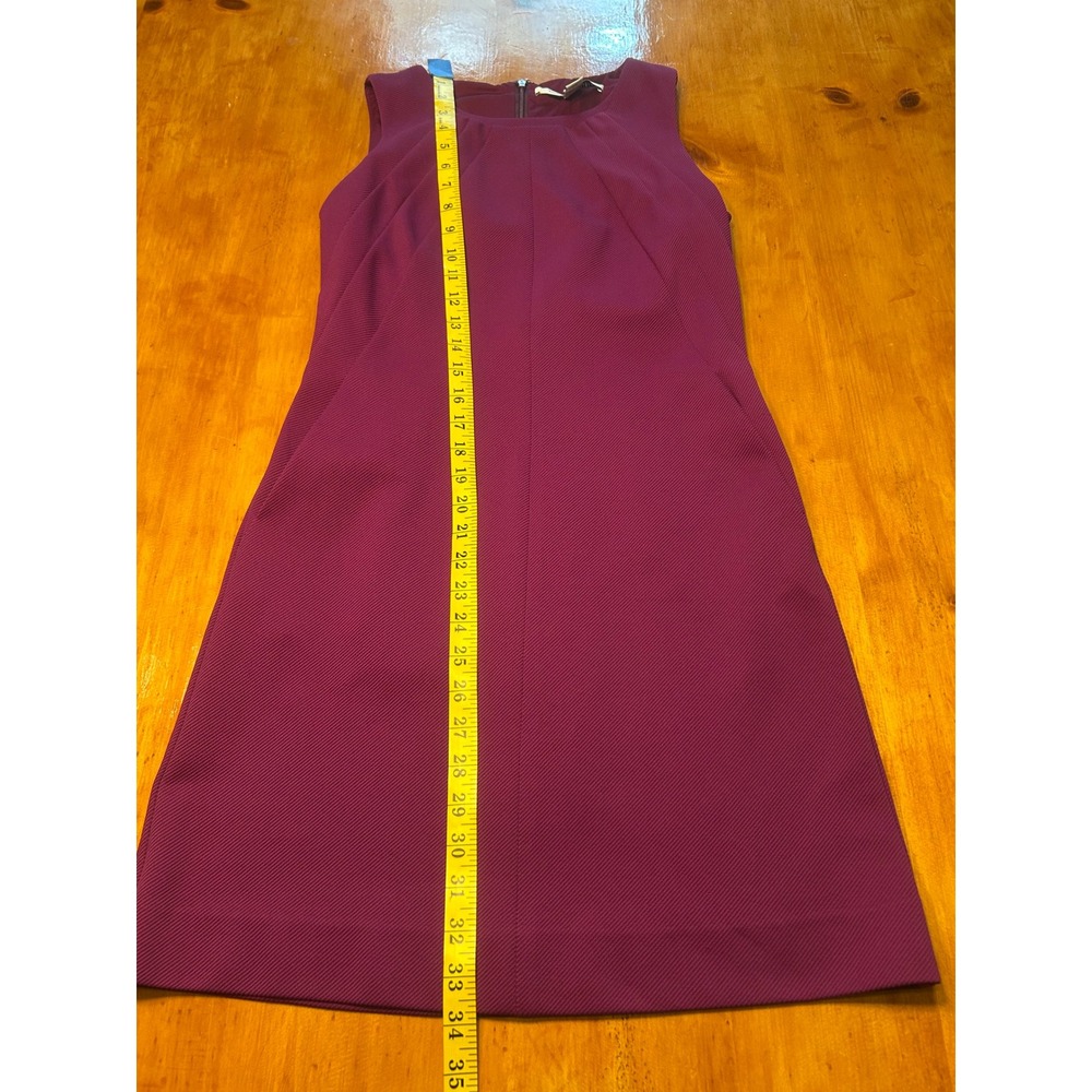 Diane von Furstenberg Magenta Purple Textured Sleeveless Pocket Shift Dress Chic - Picture 4 of 14
